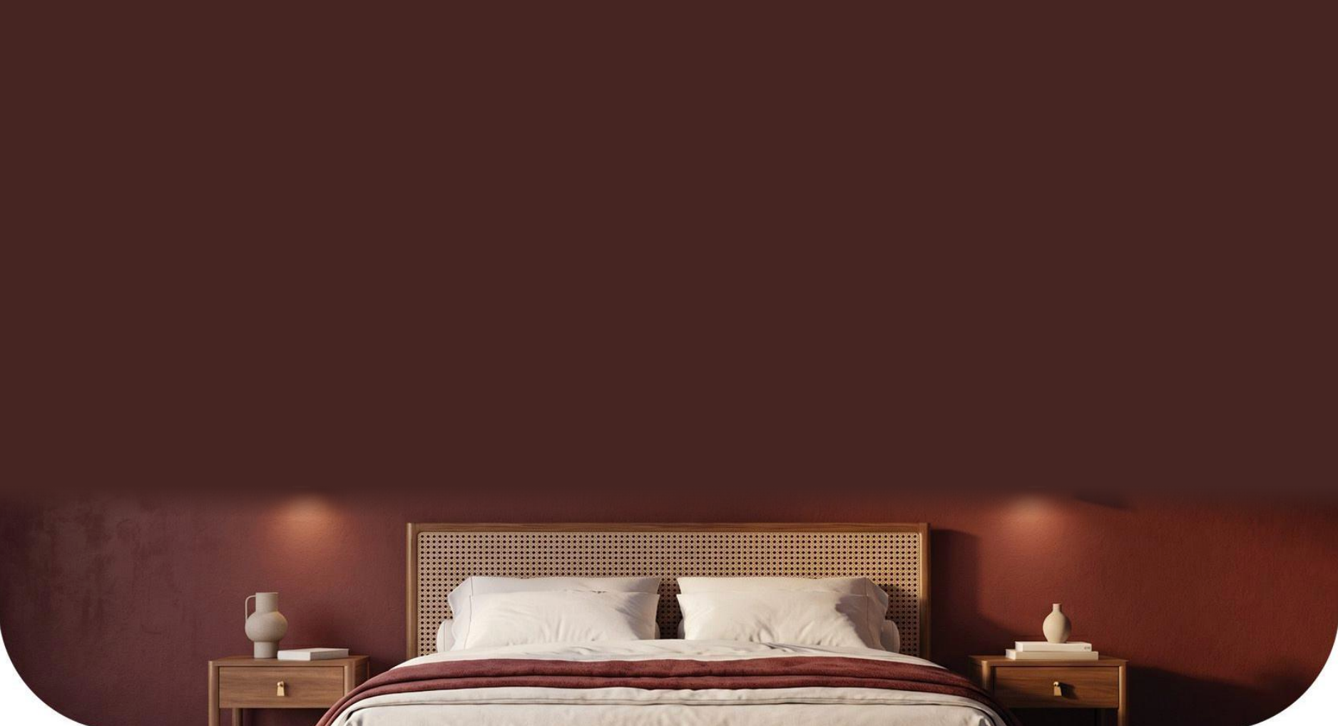 A warm, considered bedroom